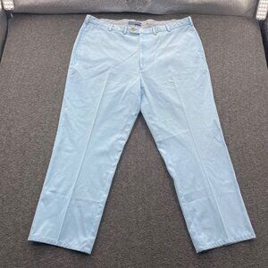 Peter Millar Blue Pants 40 Raleigh Washed Twill Flat Front Pima Cotton‎ MC00B84